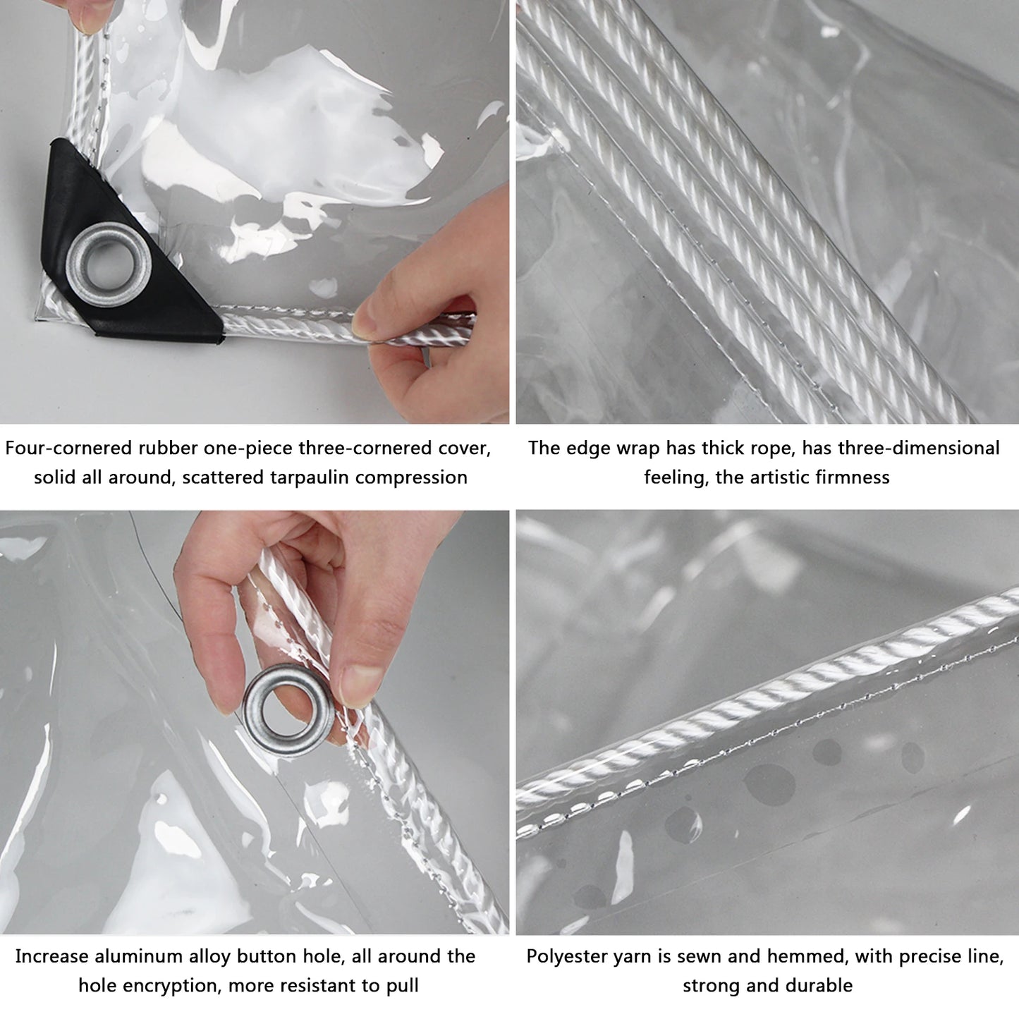 Heavy Duty PVC Tarp With Reinforced Grommets For Patio Covering