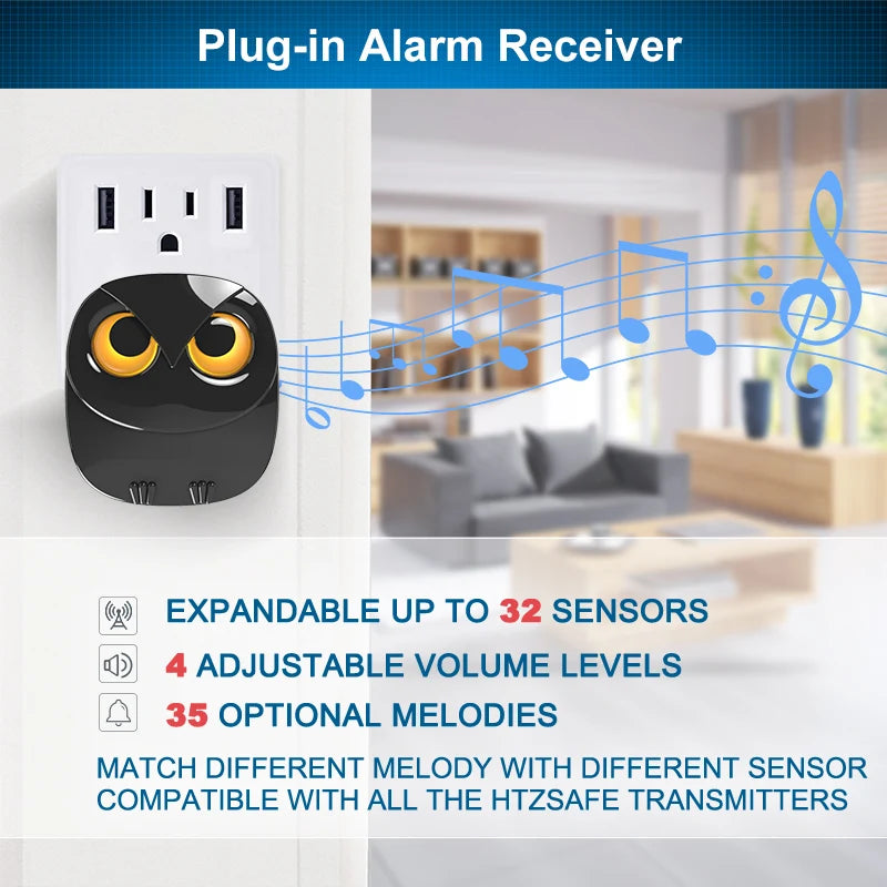 HTZSAFE Wireless Driveway Security Alarm With PIR Motion Detector