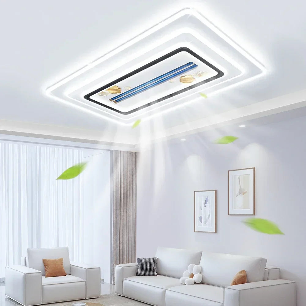 TAONUANSHU Modern Bladeless LED Ceiling Fan Pendant Light With Remote Control