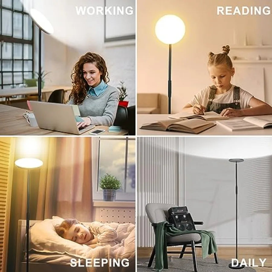 Dimmable LED Torchiere Floor Lamp for Living Room Bedroom Office