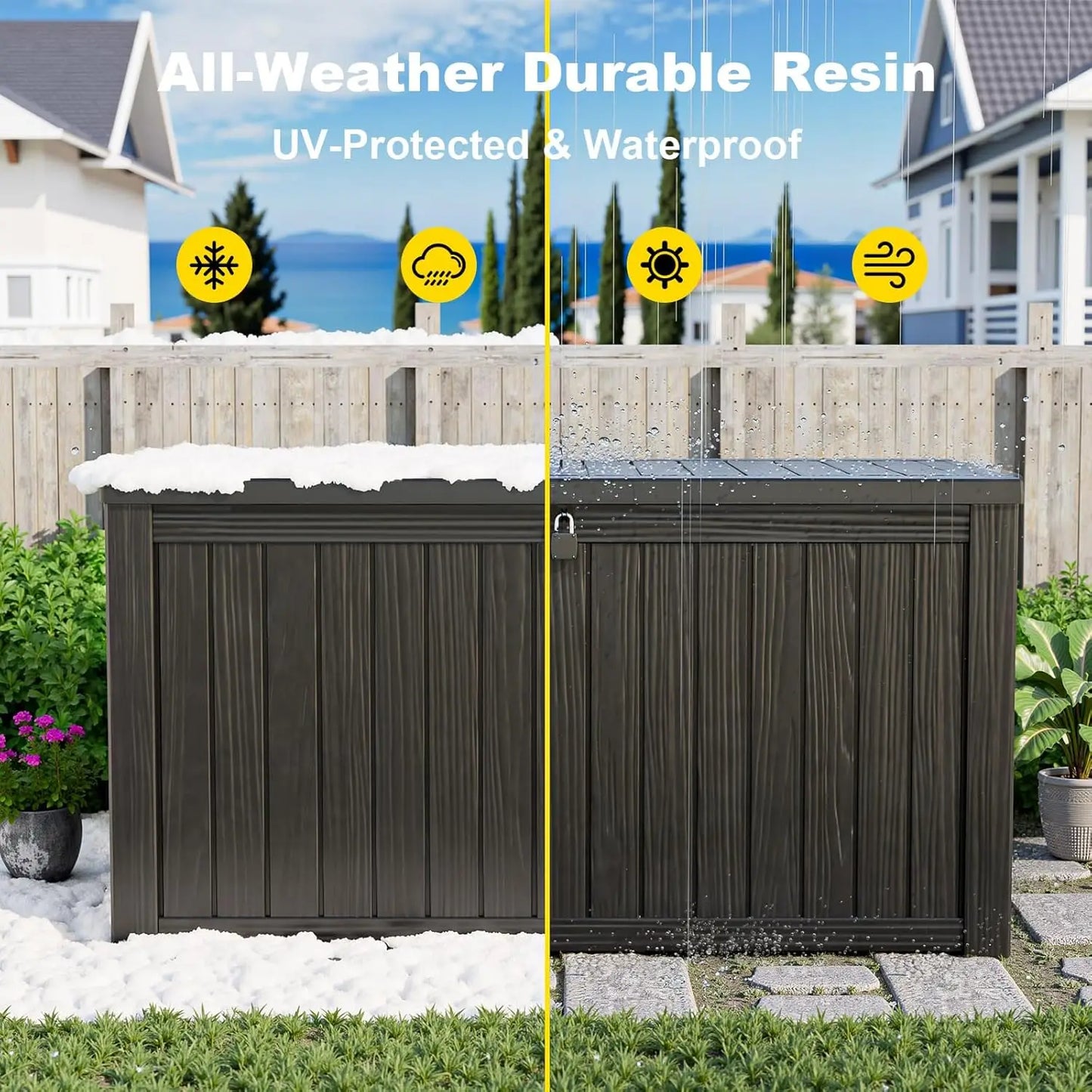Waterproof Outdoor Storage Box With Lock For Patio Cushions