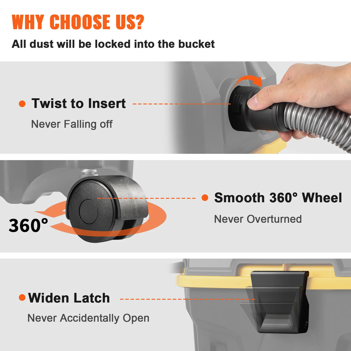 SucceBuy Portable Wet And Dry Vacuum Cleaner With Air Blower