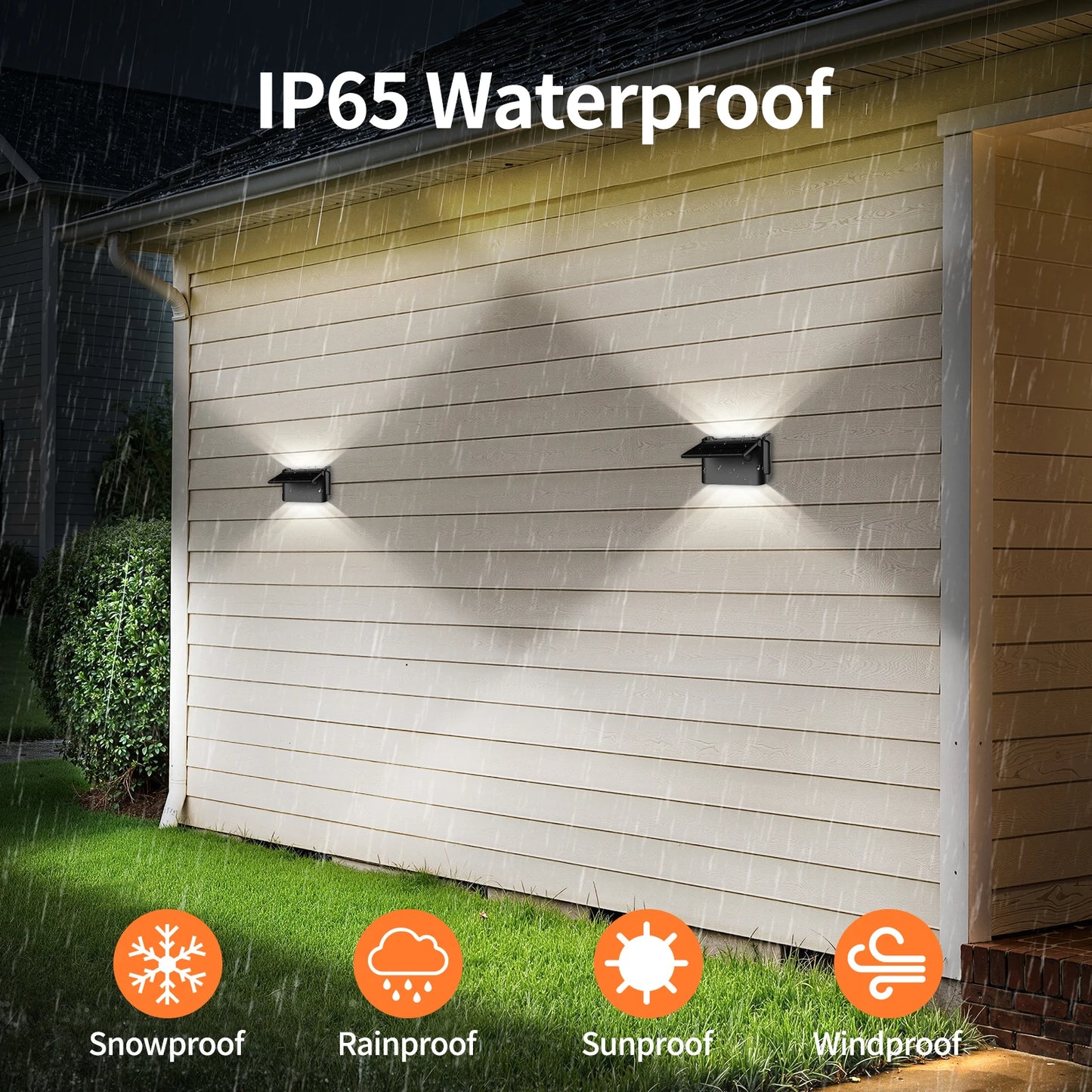 Intelamp Led Solar Wall Lights Up Down Outdoor Lighting