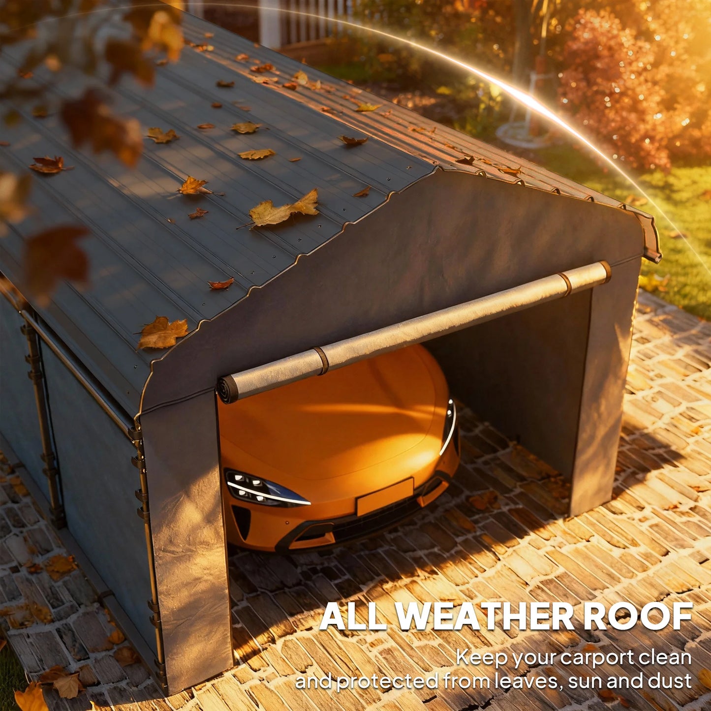Outsunny Metal Carport With Removable Sidewalls And Durable Roof