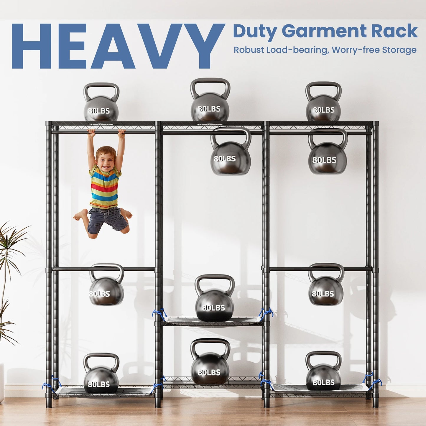 Freestanding Heavy-Duty Clothes Rack With 960 Lb Capacity