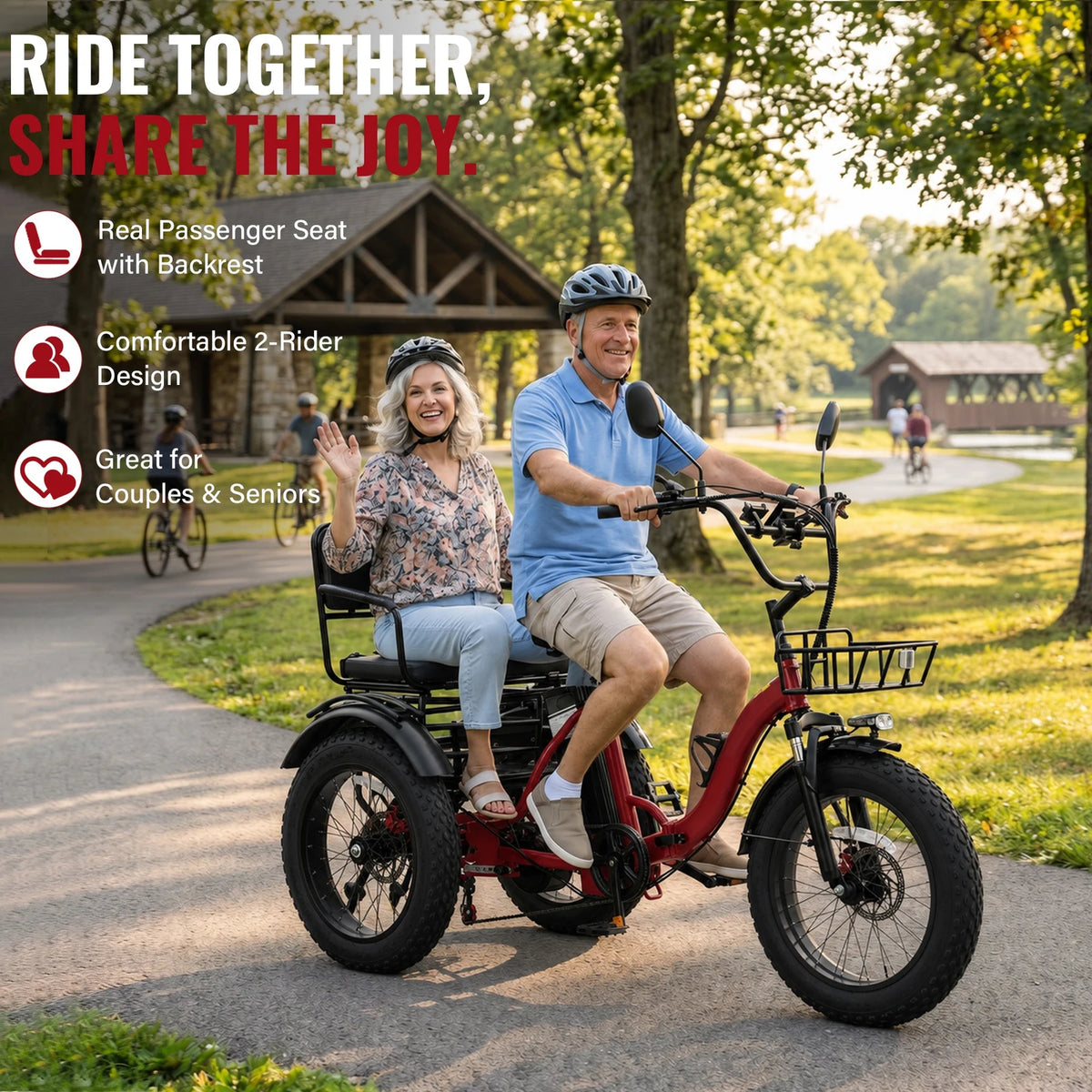 Foldable Electric Tricycle for Seniors and Commuters With Pedal Assist