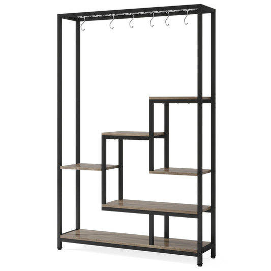 Tribesigns 5-Tier Tall Indoor Plant Stand With Hanging Hooks