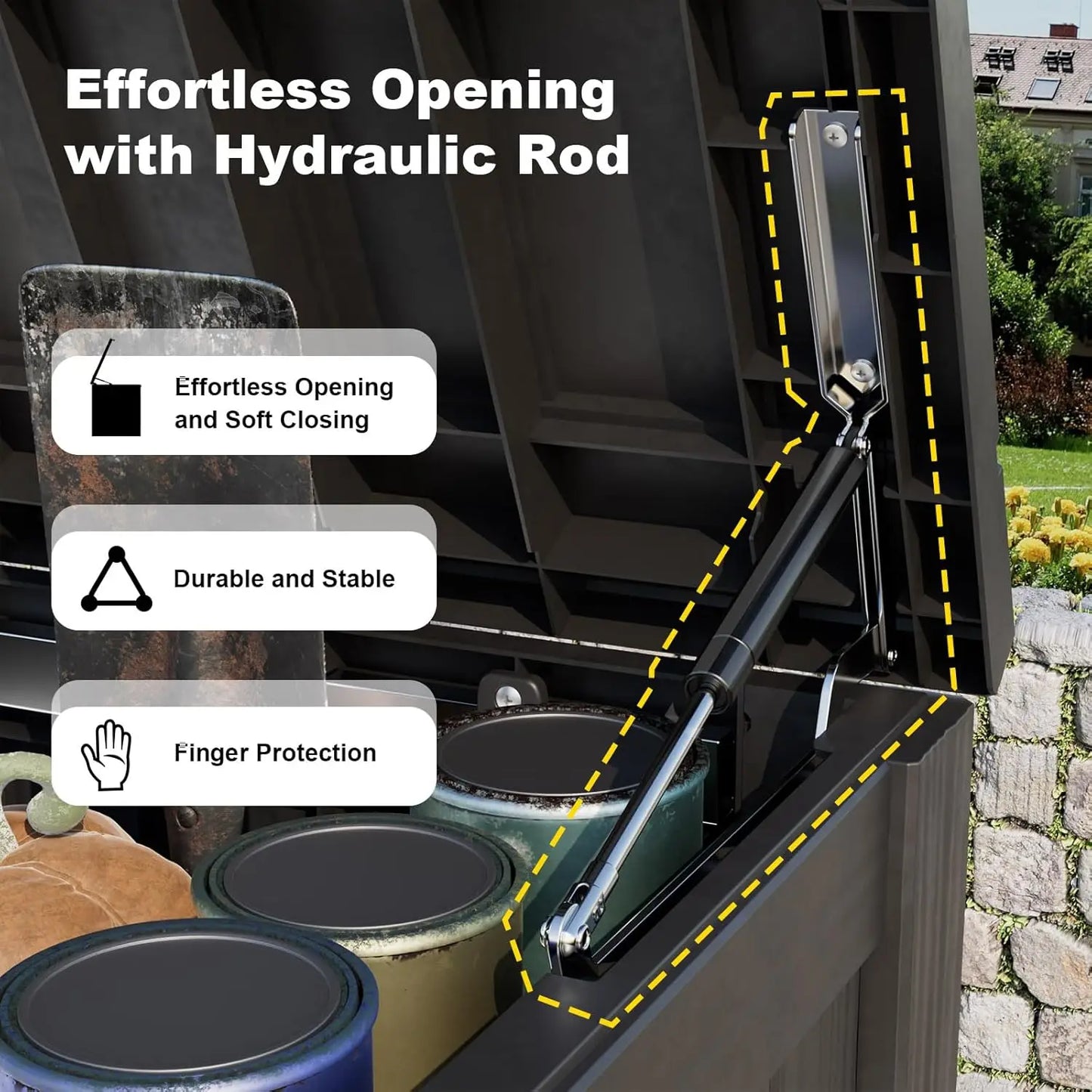 Waterproof Outdoor Storage Box With Lock For Patio Cushions