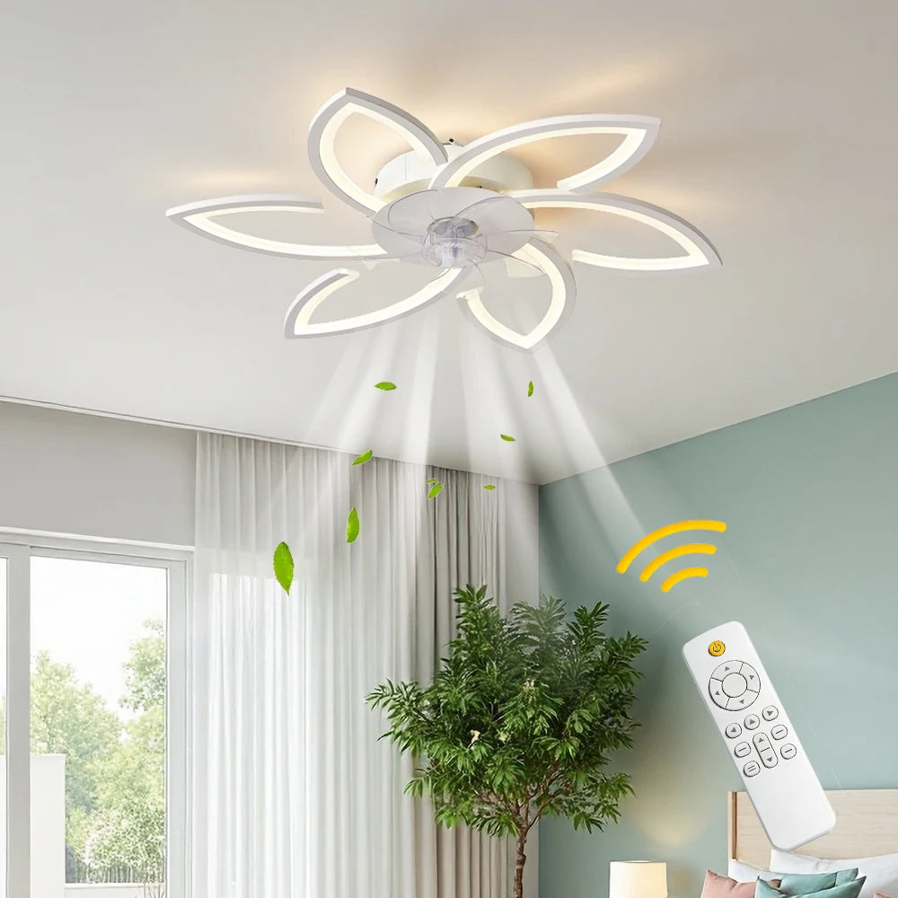 Petal Ceiling Fan Light With Remote Control And Stepless Dimming