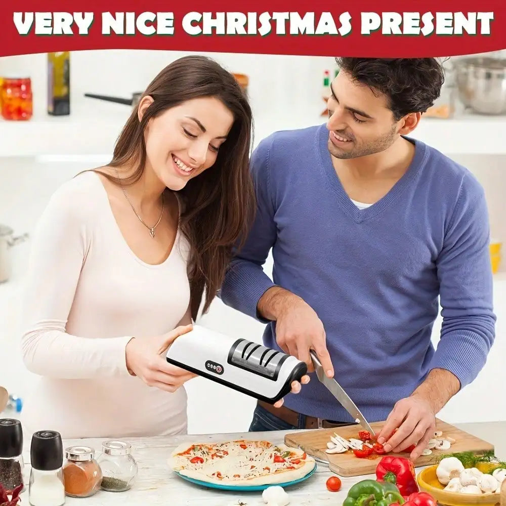 Rechargeable Electric Kitchen Cutlery And Scissors Polisher With Dual Speeds