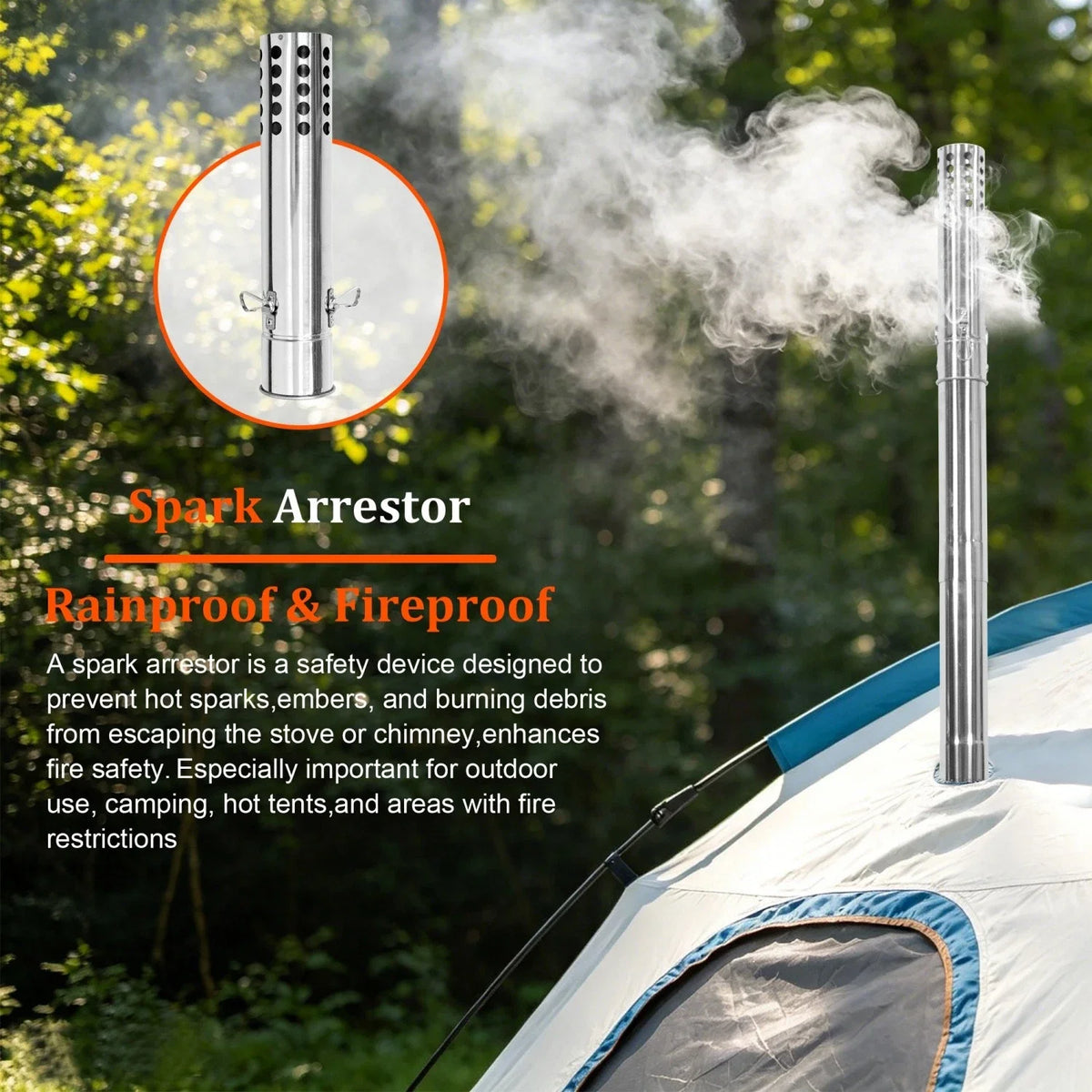 Portable Wood Burning Camping Tent Stove for Heating and Cooking