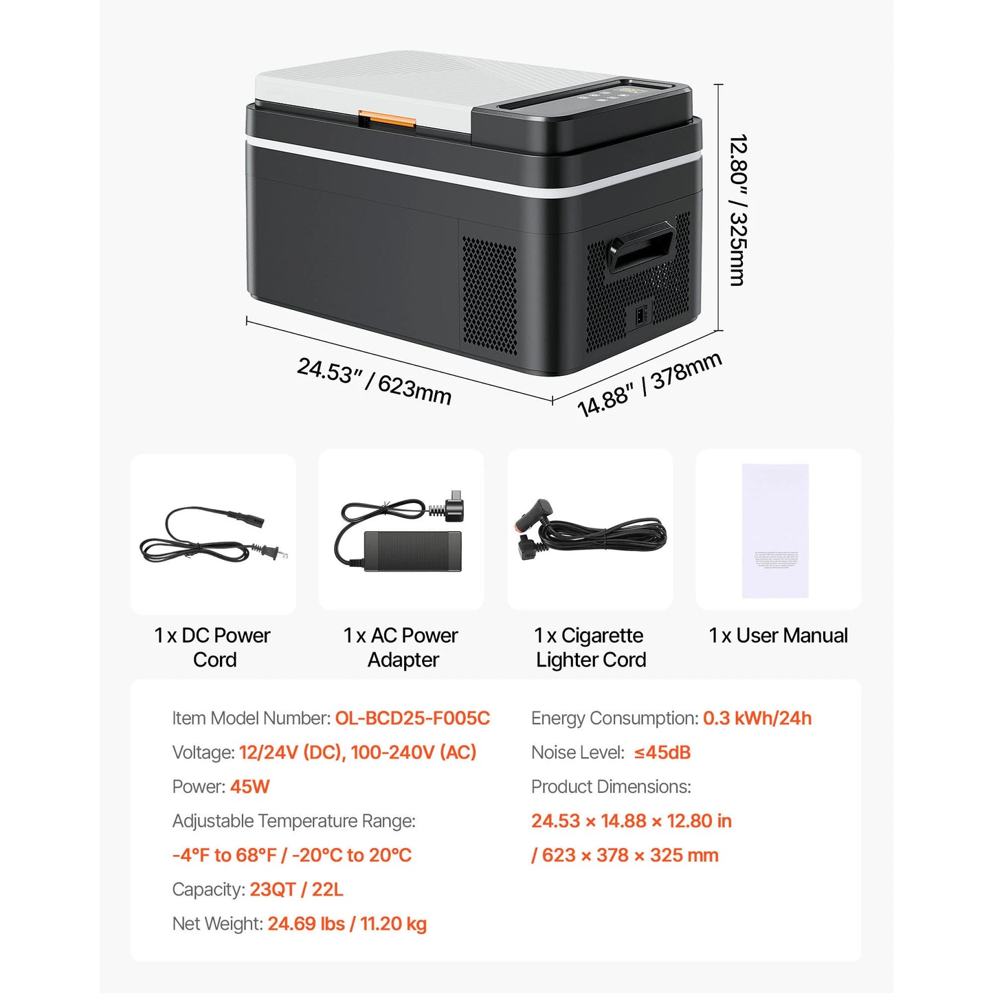 SucceBuy Portable Car Refrigerator Freezer Compressor Cooler DC12V