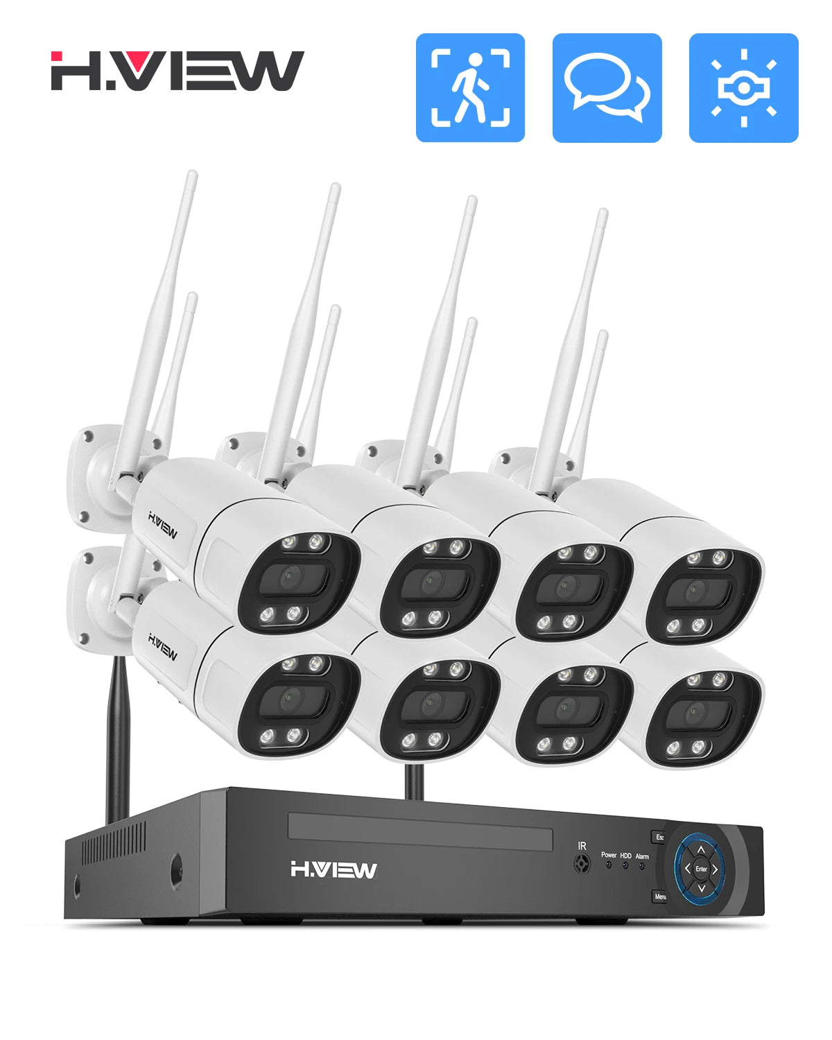 H.VIEW 8Channel 5MP Wireless Security Camera System NVR