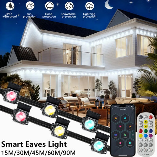 Mimirgb Smart Eave Lights Waterproof Outdoor Remote Control String