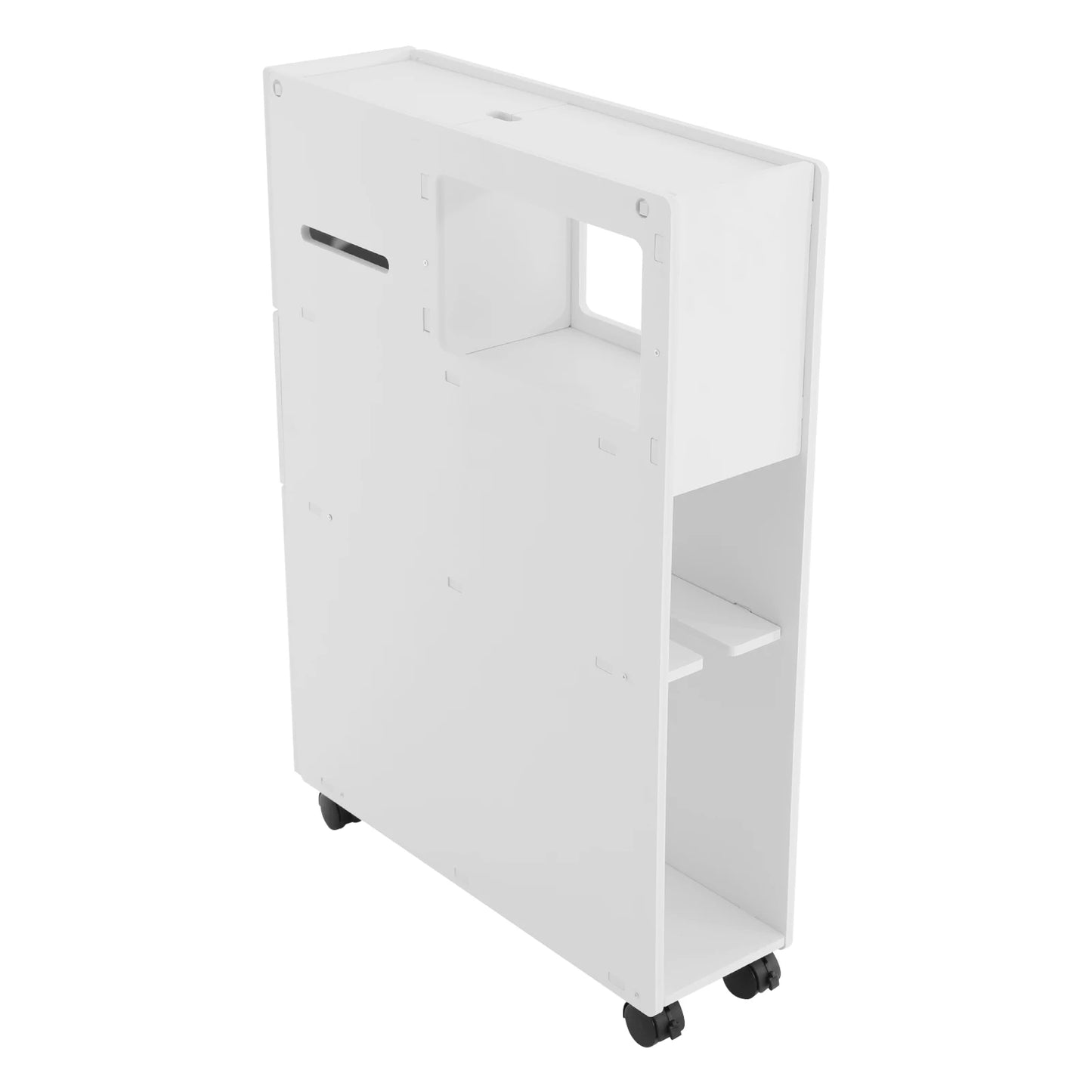 Modern Bathroom PVC Narrow Floor Standing Storage Cabinet With Drawers