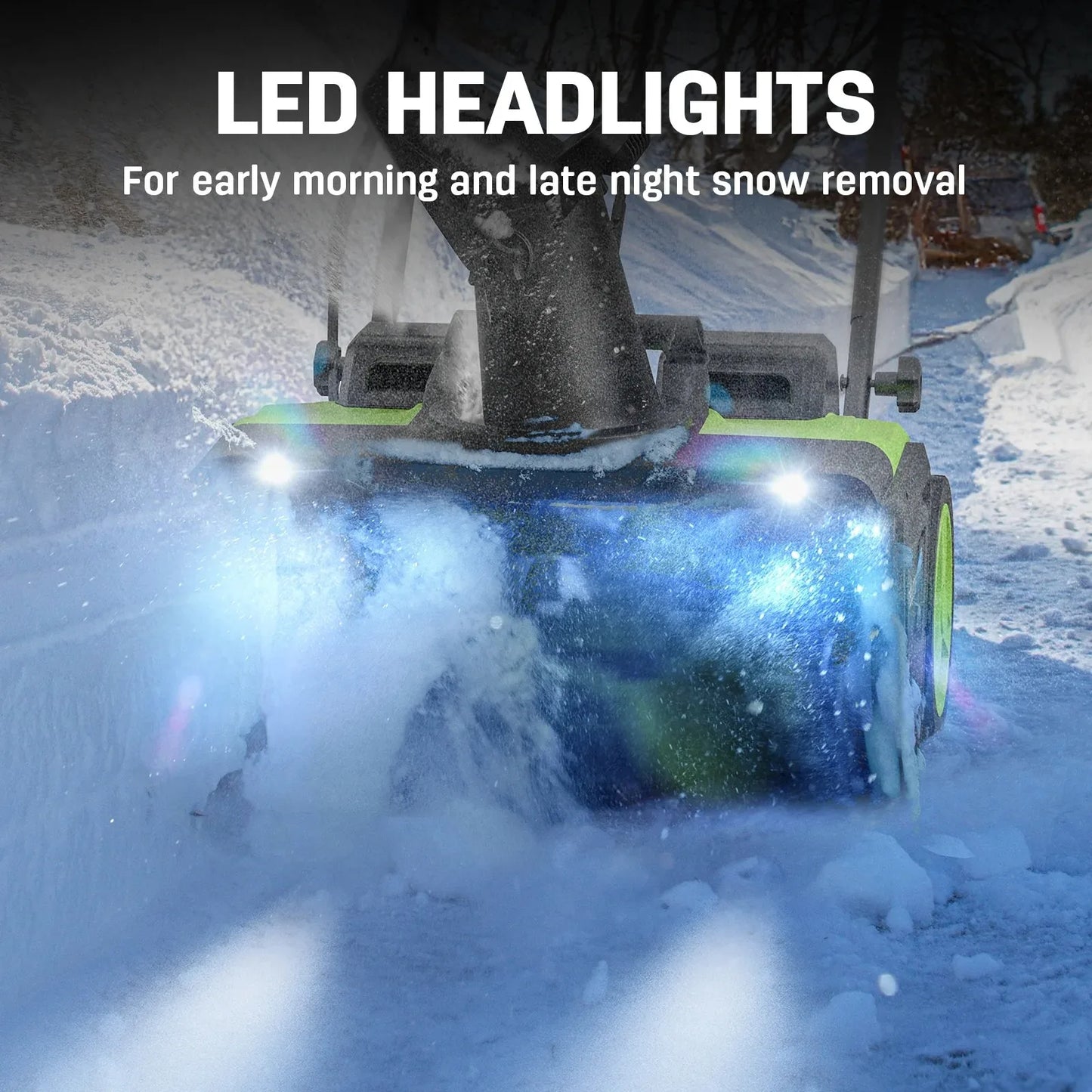 Deli Brushless Cordless Snow Blower With Batteries And Charger