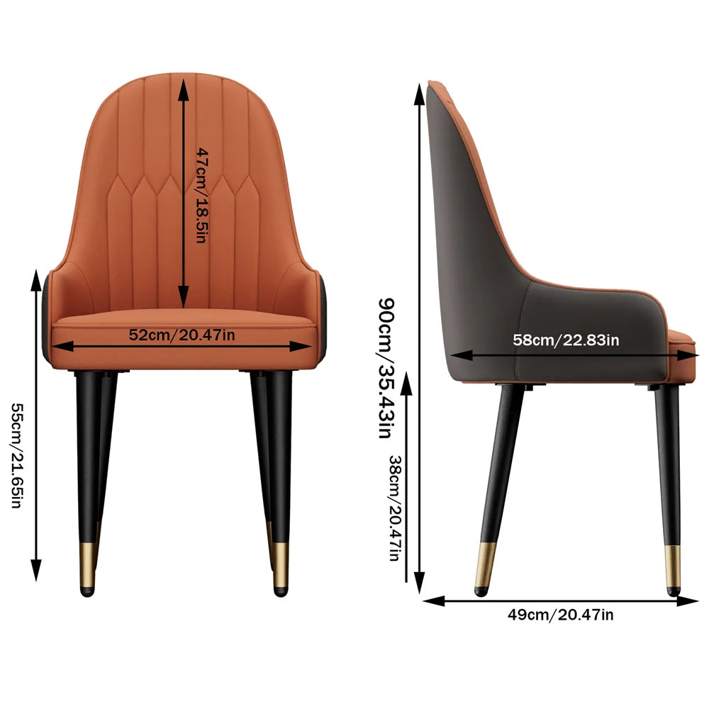 Luvodi Microfiber Leather Dining Chairs Set Featuring Lion Motif