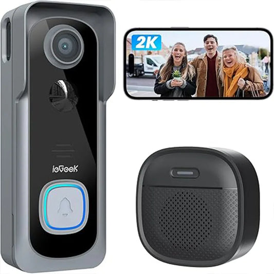 IeGeeK 2K Doorbell Camera Wireless Video Doorbell With AI Motion