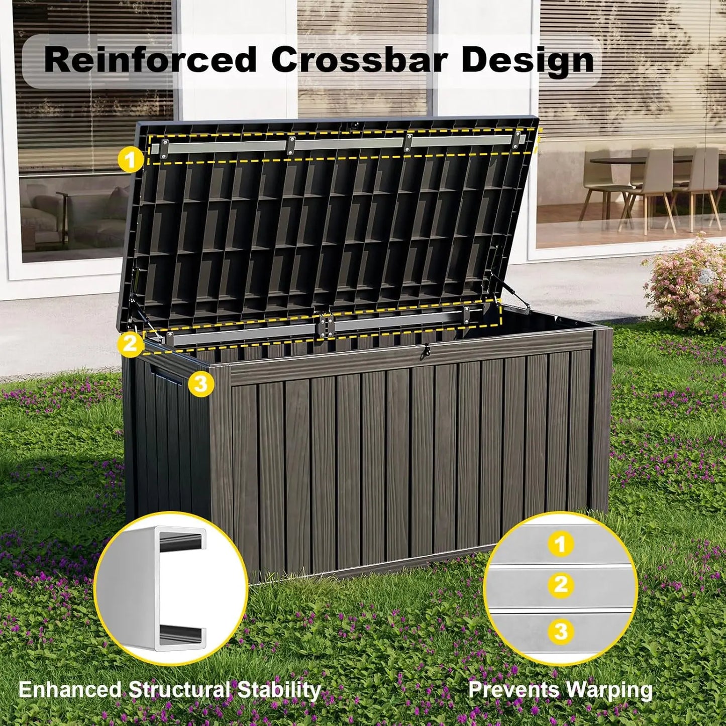 Waterproof Outdoor Storage Box With Lock For Patio Cushions