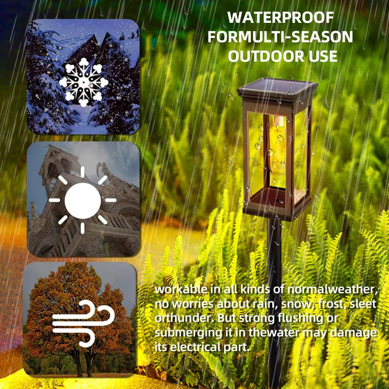FAMCDC LED Solar Pathway Lights for Outdoor Garden Walkways