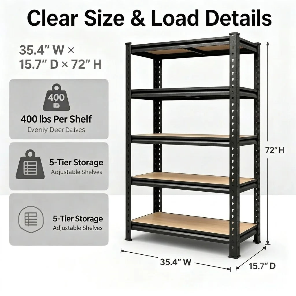 Heavy Duty Metal Rack Adjustable Utility Shelves For Home Storage