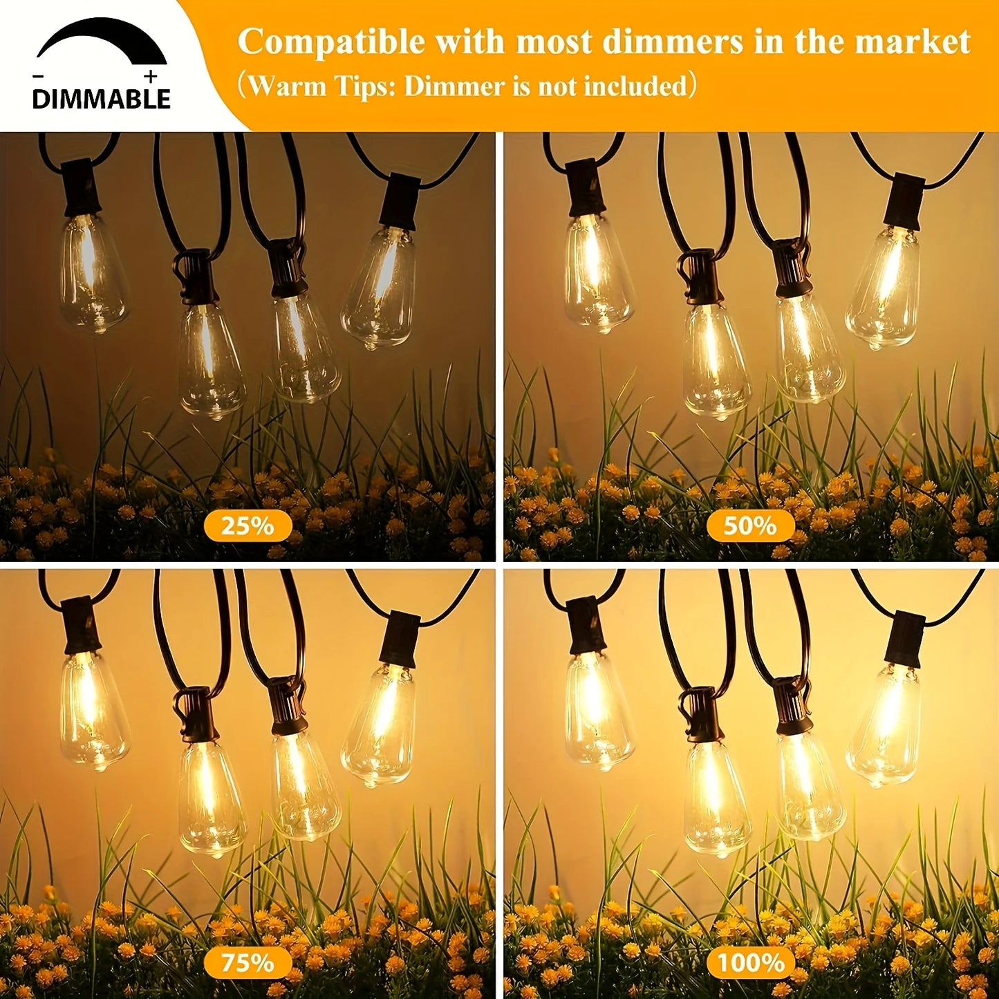 LED Outdoor String Lights ST38 Patio Waterproof IP65