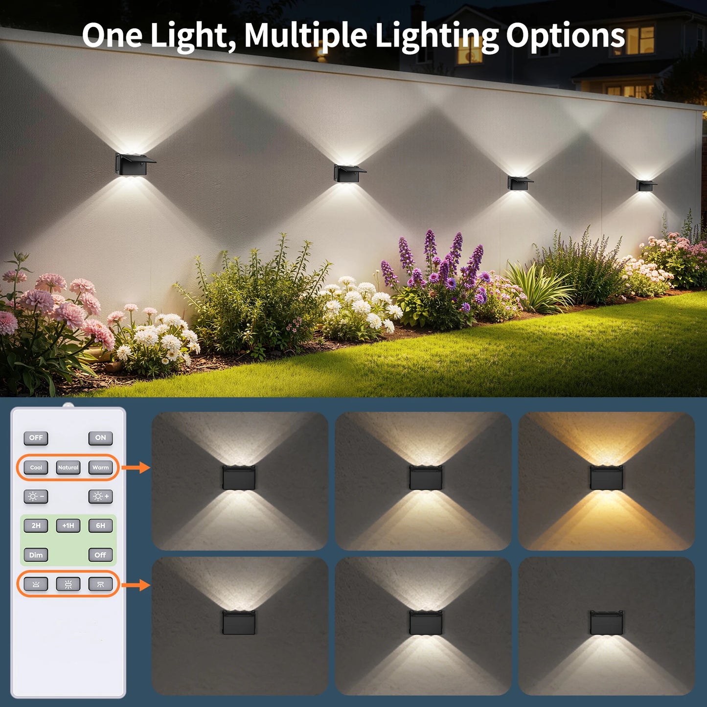 Intelamp Led Solar Wall Lights Up Down Outdoor Lighting