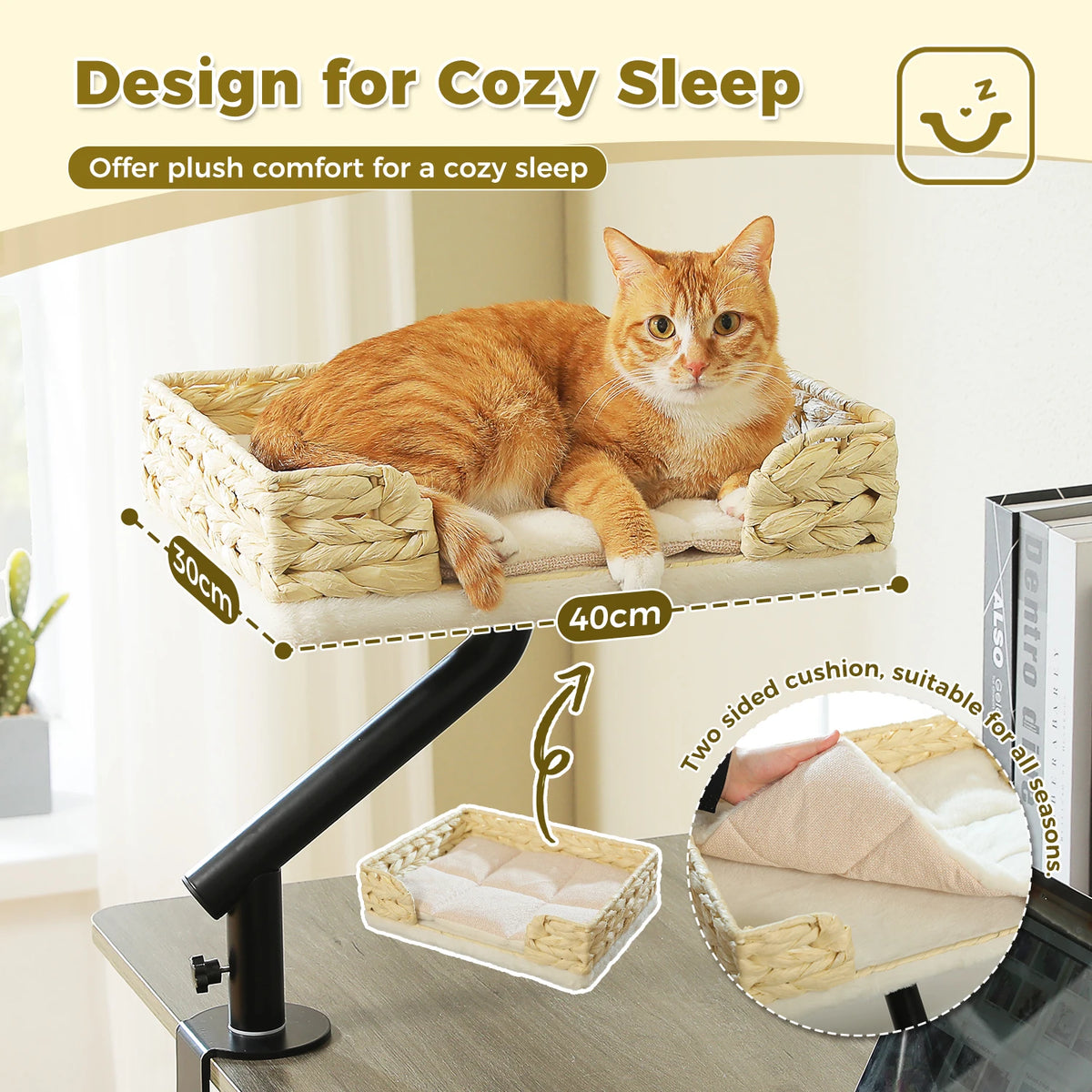 PAWZ Road Rotatable Cat Desk Bed Adjustable Indoor Cat Hammock Stand
