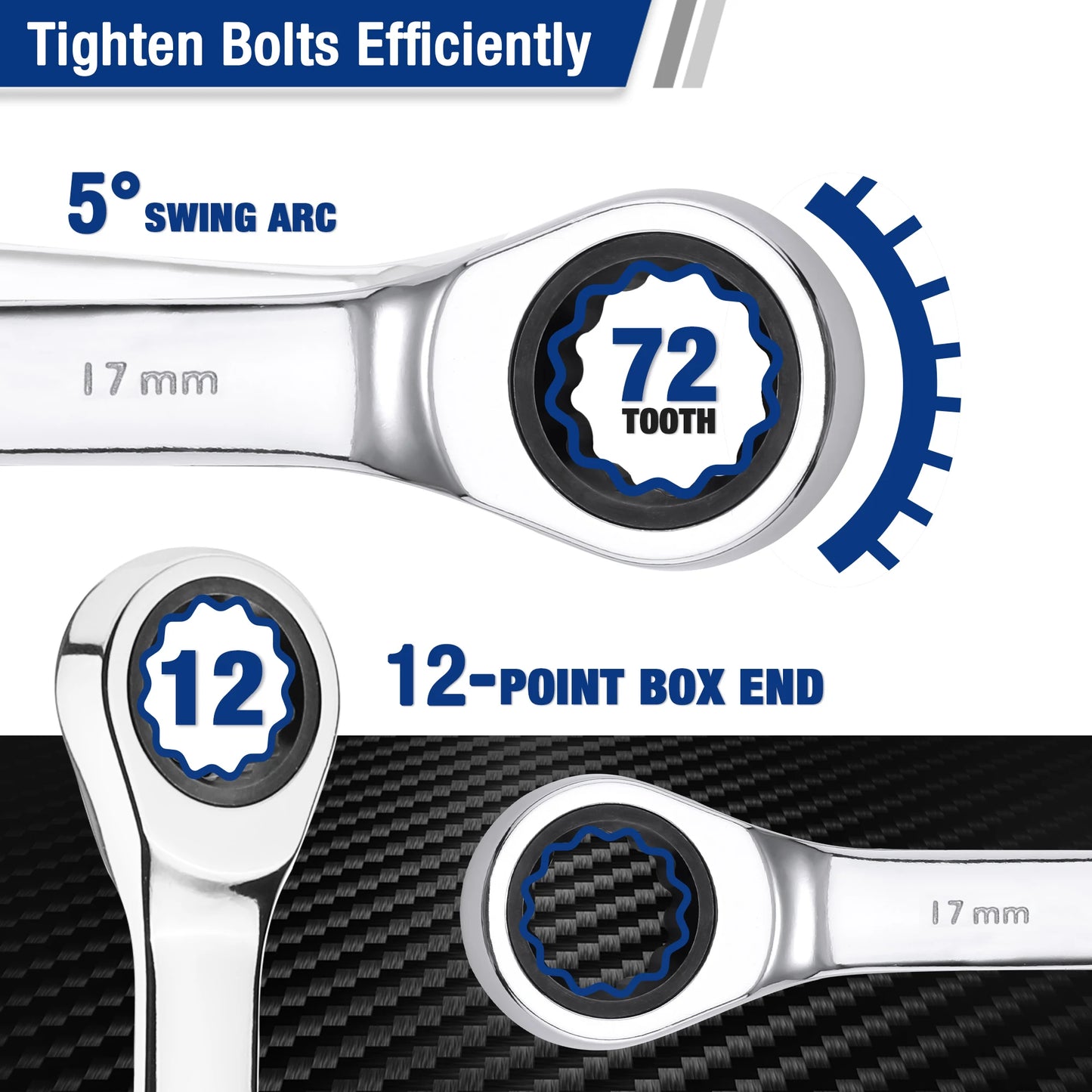 WORKPRO 21pc Ratcheting Wrench Set With Box Durable Chrome Vanadium