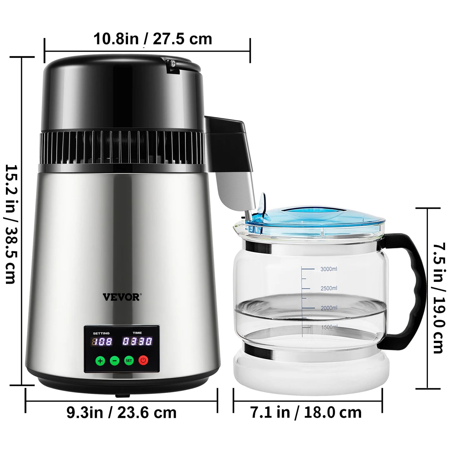 SucceBuy Touch Screen Water Distiller For Home Drinking Water
