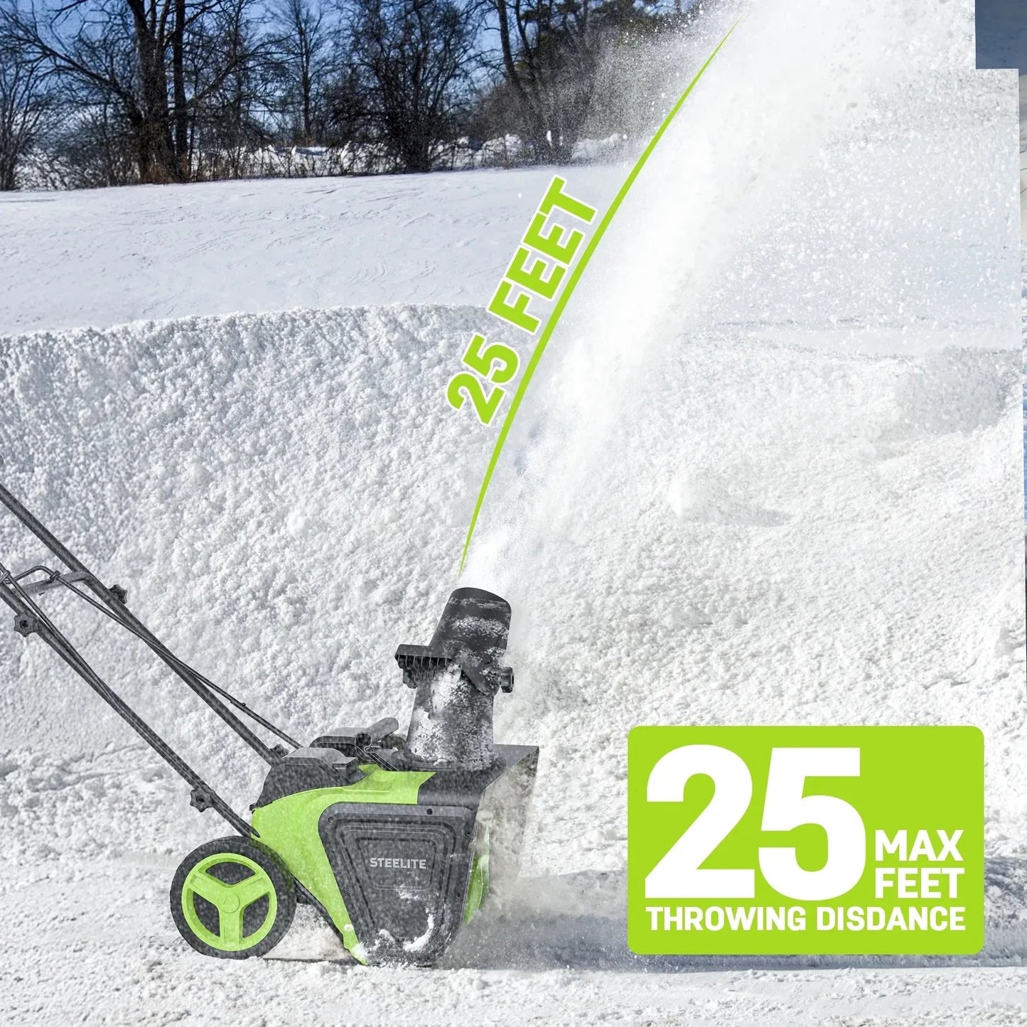 Deli Brushless Cordless Snow Blower With Batteries And Charger