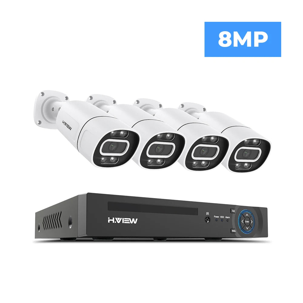 H.VIEW 4K CCTV Security Camera System With NVR Kit