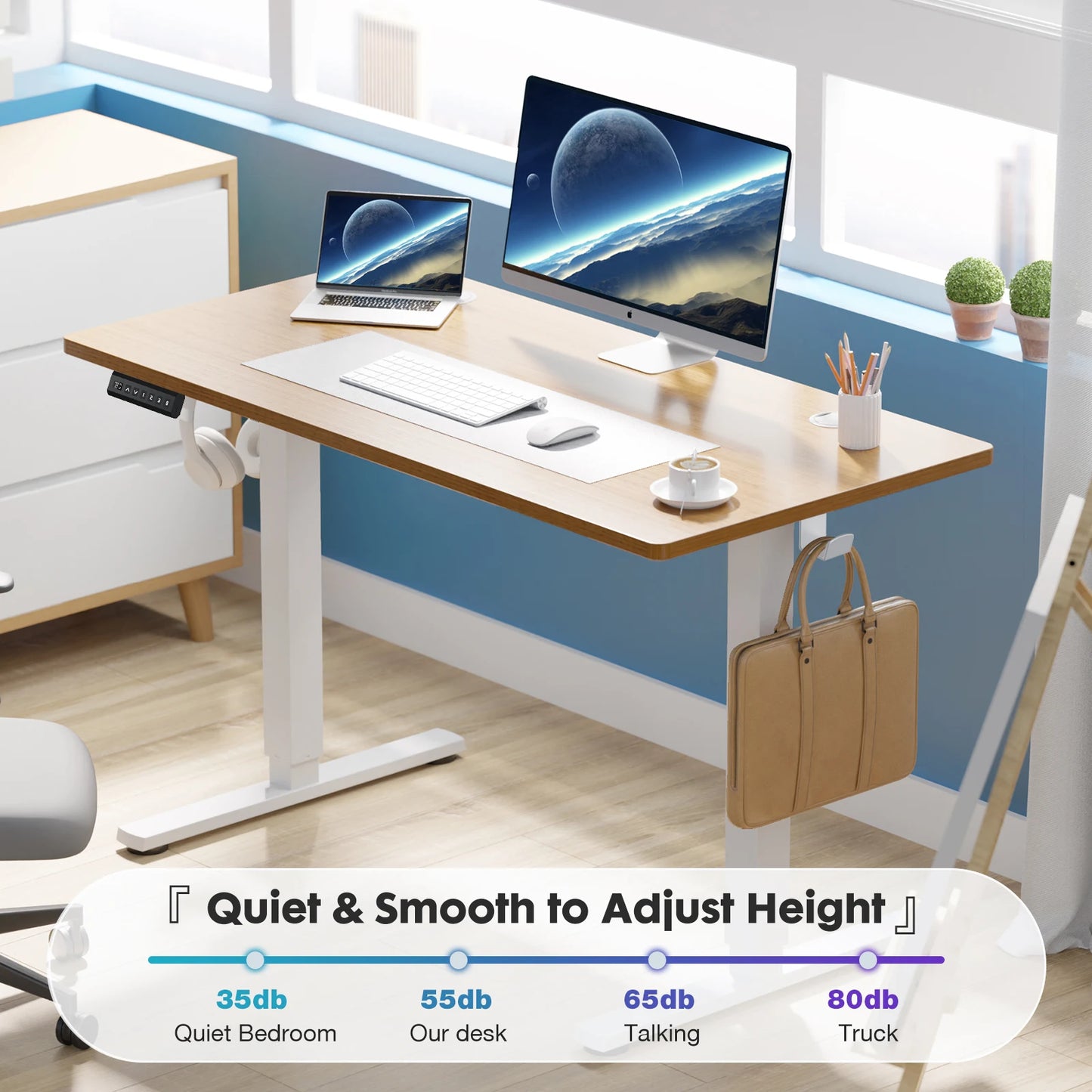 JHK Electric Standing Desk Height Adjustable Ergonomic Office Worktable