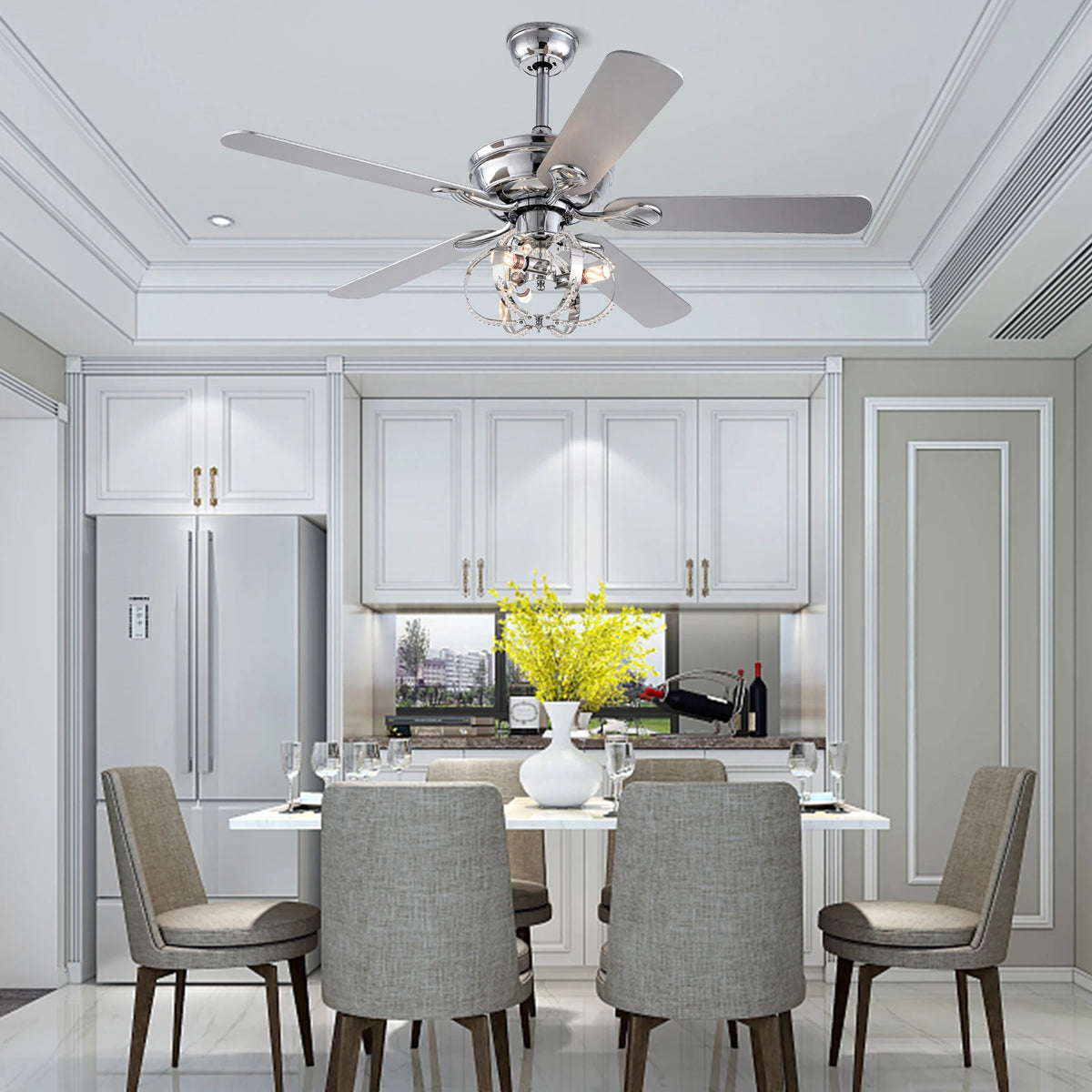 Ceiling Fan With Light Remote Control Reversible Energy Efficient Motor