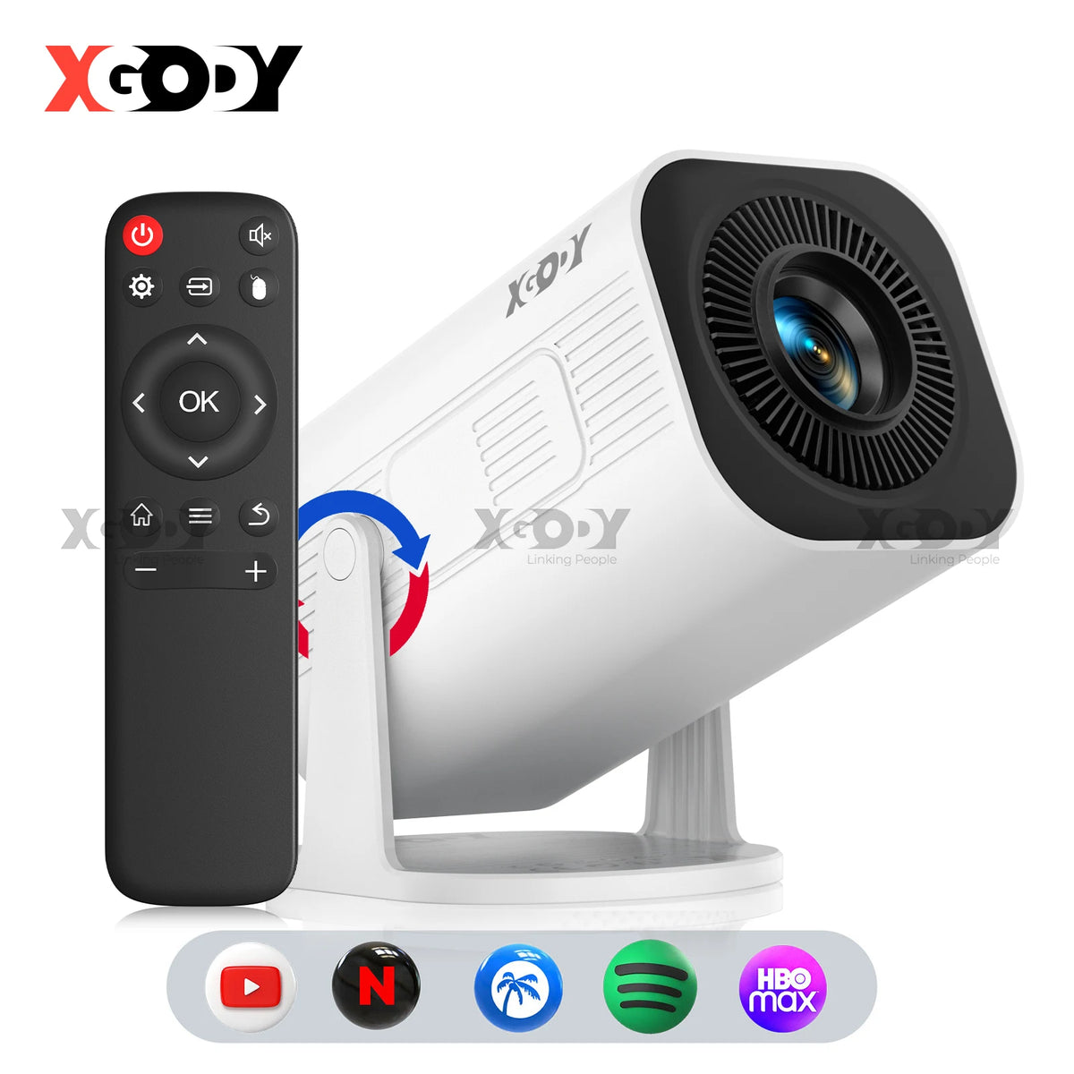 XGODY Gimbal Pro 720P Android Projector With Auto Keystone Correction