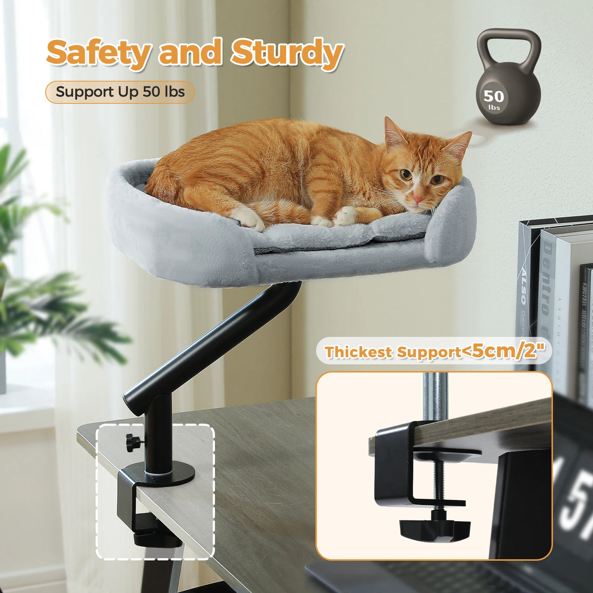 PAWZ Road Rotatable Cat Desk Bed Adjustable Indoor Cat Hammock Stand