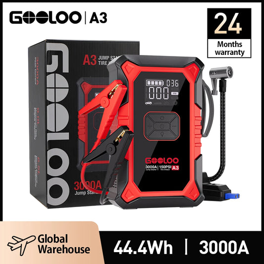 GOOLOO A3 Jump Starter With Air Compressor And 3000A Peak