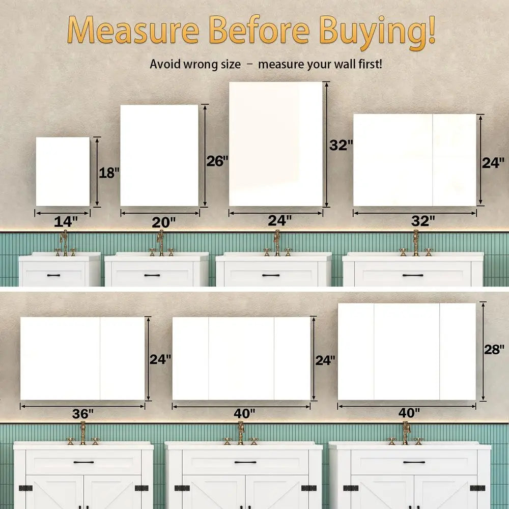 Bathroom Medicine Cabinet Mirror With Storage Recessed Or Surface Mount
