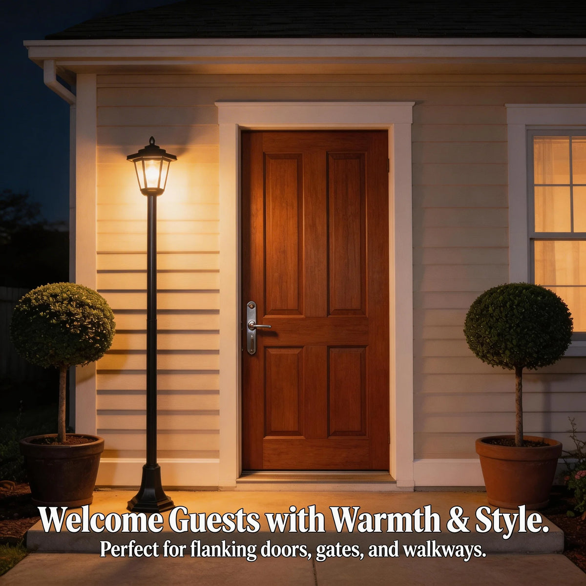 Outdoor Waterproof Solar Post Lights With Dusk To Dawn LED