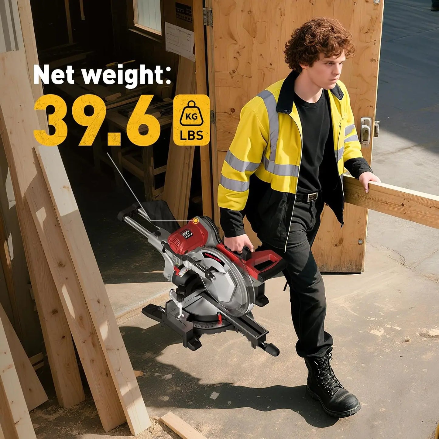 Marvtool Sliding Compound Miter Saw Dual-Bevel Cutting Machine