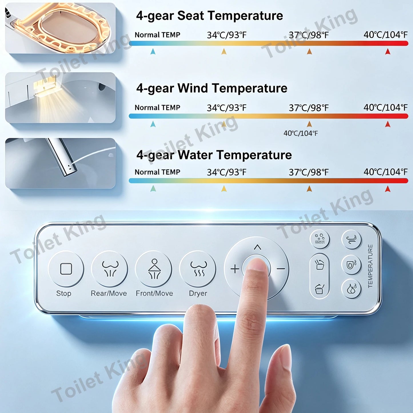 Smart Automatic Open Bidet Toilet Dual Flush Heated Seat Warm Water Self Cleaning