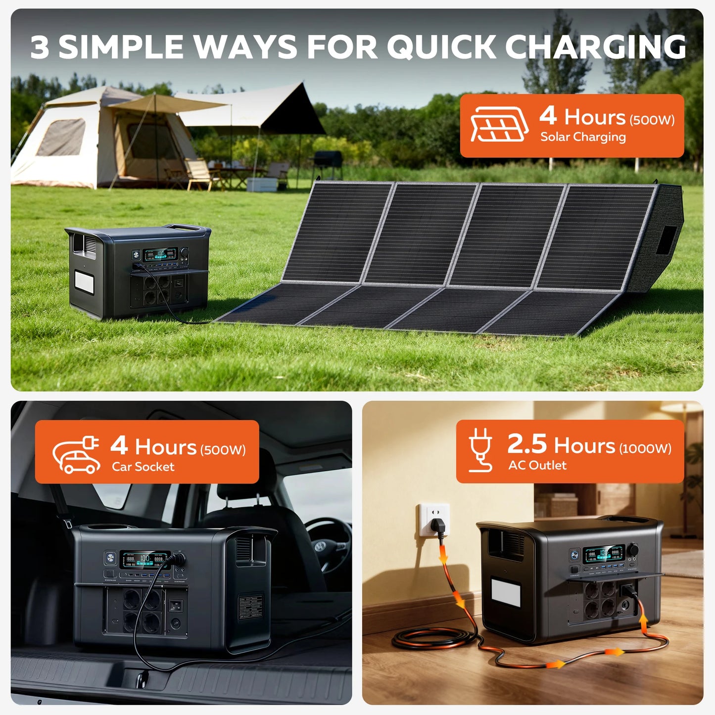 Ctolity 2400W Portable Power Station 2000Wh LiFePO4 Pure Sine Wave