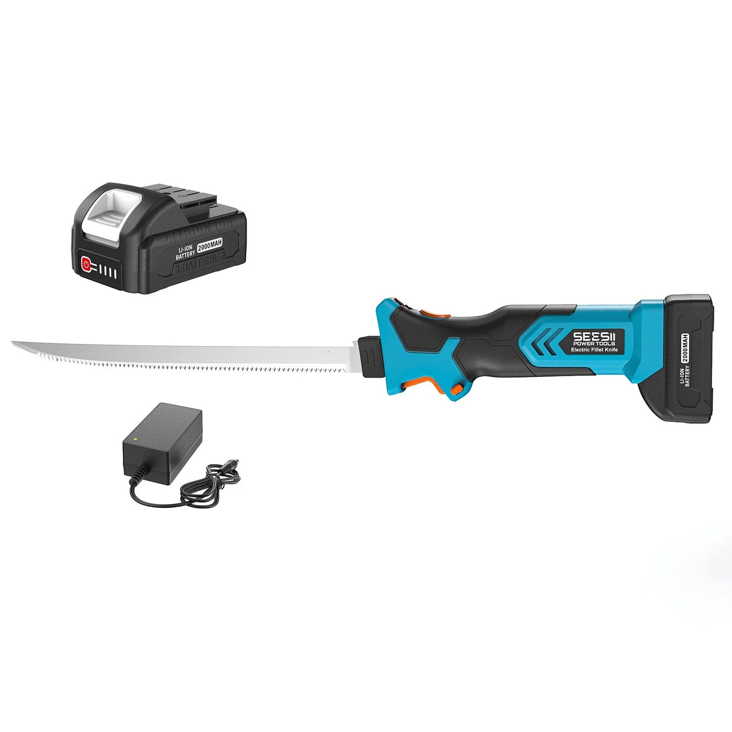 Cordless Electric Fillet Knife With Rechargeable Battery And Dual Blades