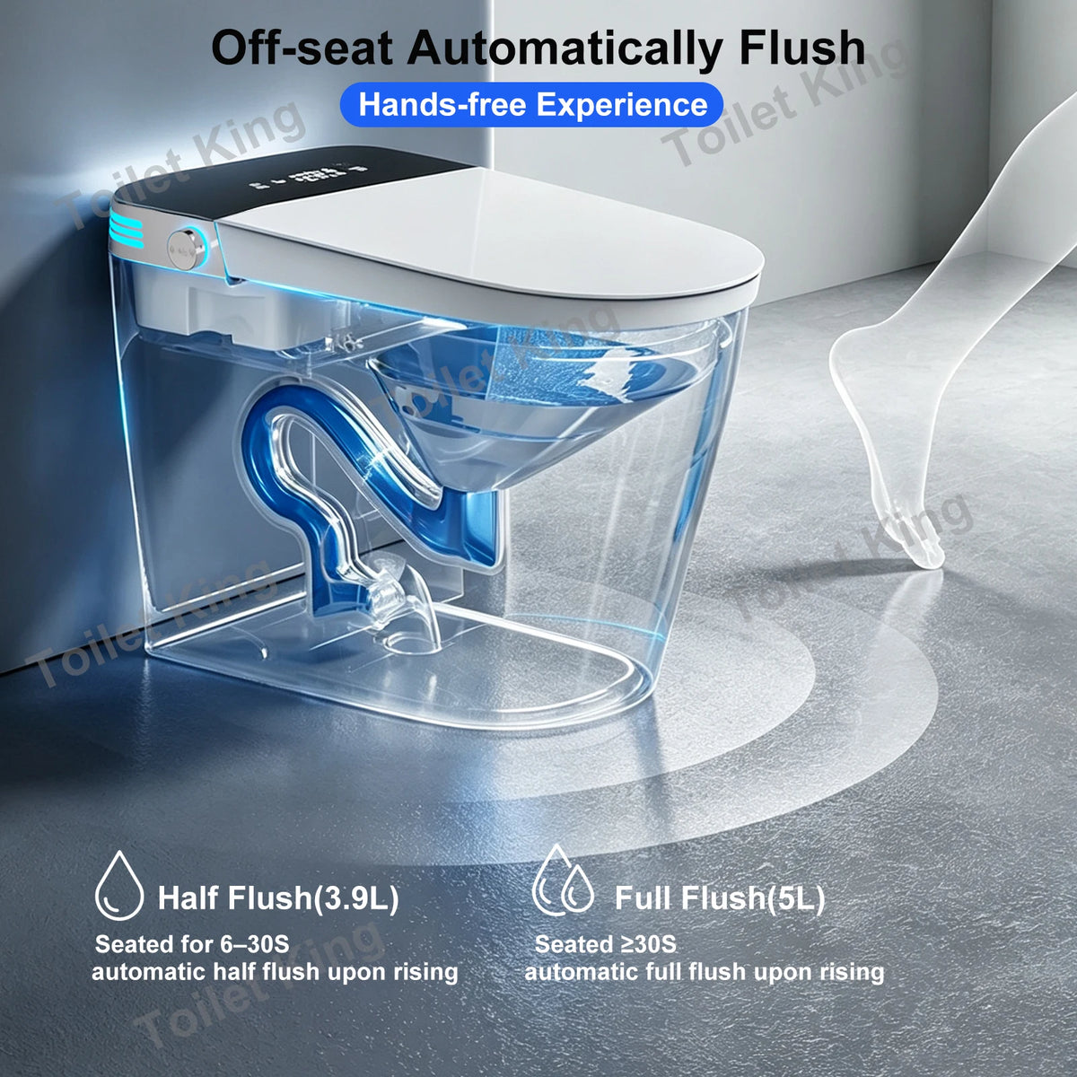 Smart Automatic Open Bidet Toilet Dual Flush Heated Seat Warm Water Self Cleaning