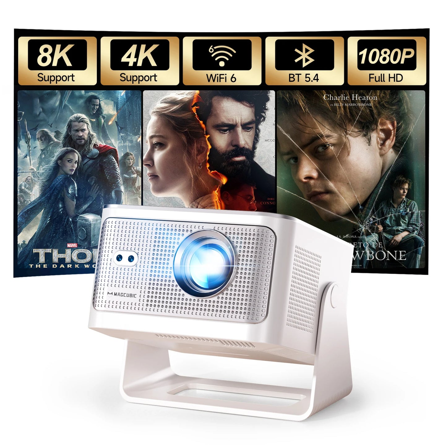 Magcubic Android 14 Portable Projector Auto Focus Native 1080P
