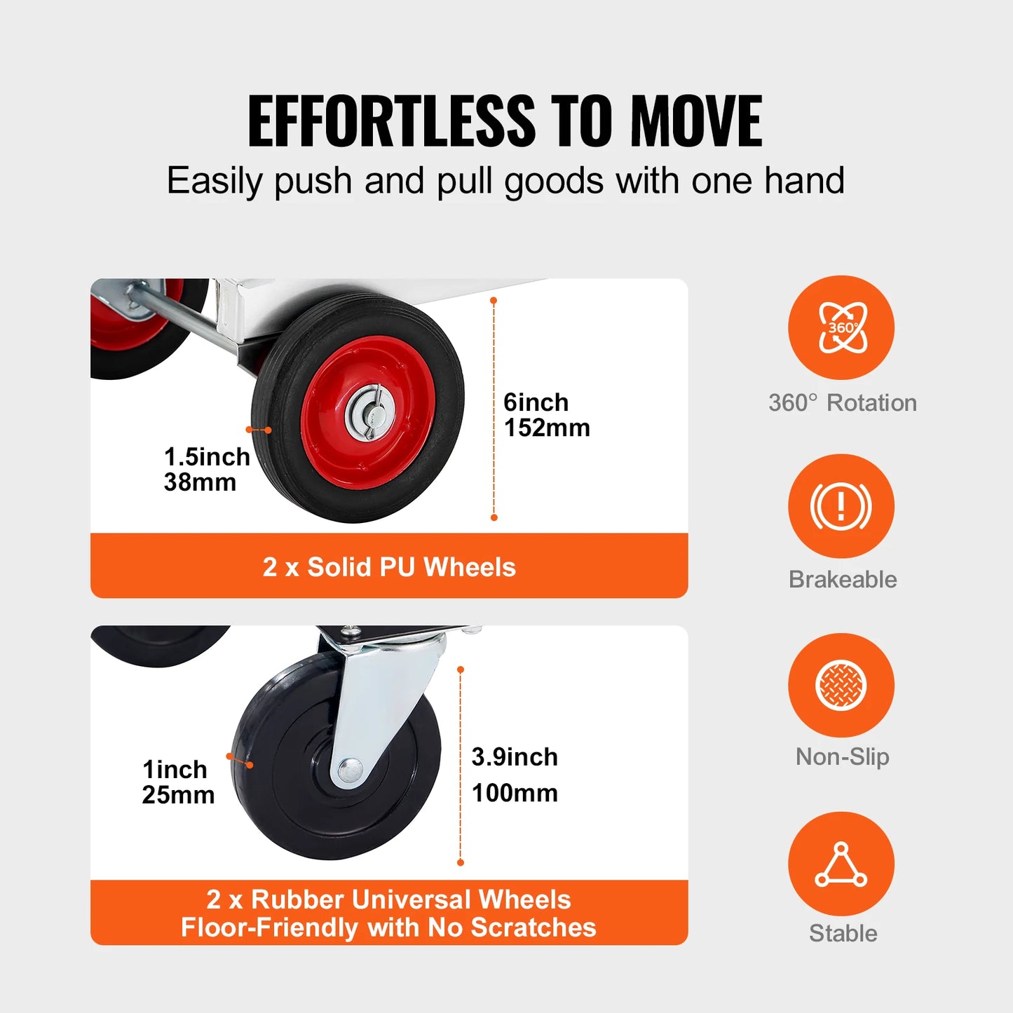 SucceBuy Folding Hand Truck With Wheels 400 Lb Capacity