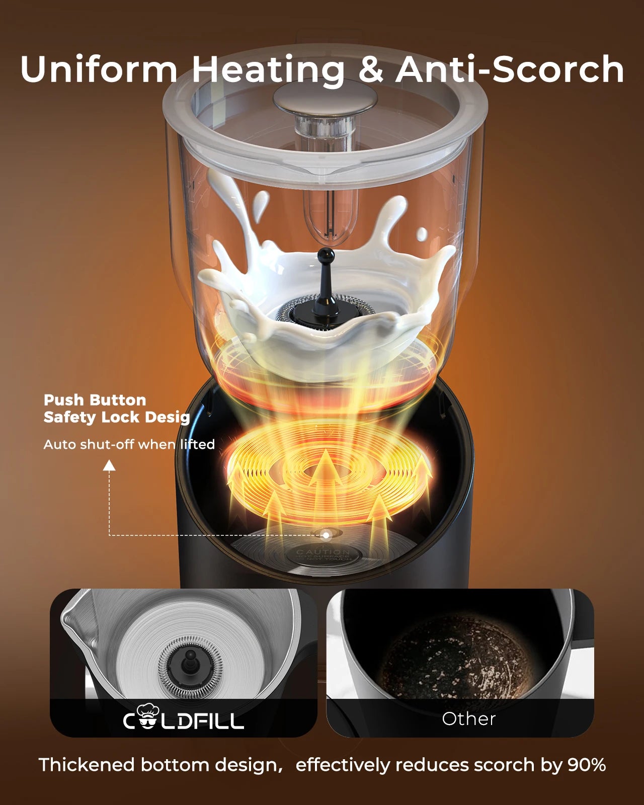 UHOST Milk Frother And Steamer 8-in-1 Electric For Coffee