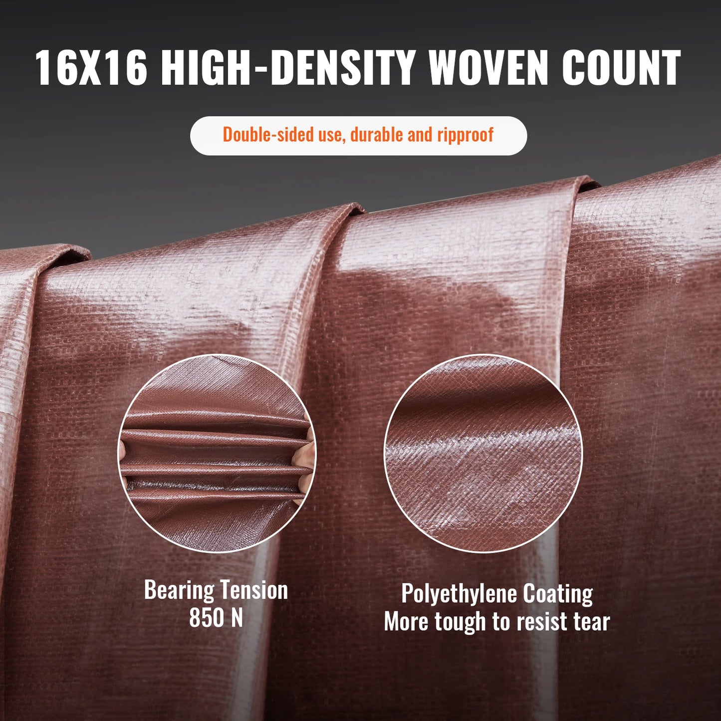 SucceBuy Heavy Duty Waterproof Polyethylene Tarp With Grommets