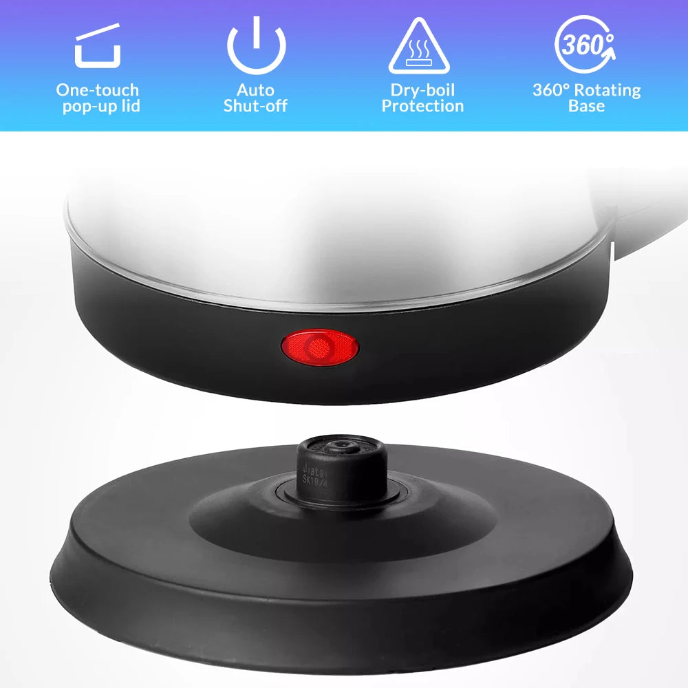 Stainless Steel Electric Kettle With One Touch Auto Shutoff