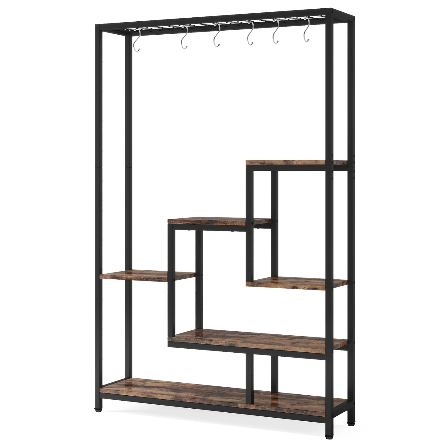 Tribesigns 5-Tier Tall Indoor Plant Stand With Hanging Hooks